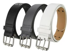 3039 Solid Rich Fashion Color Double Prong Bonded Leather Casual Jean Belt