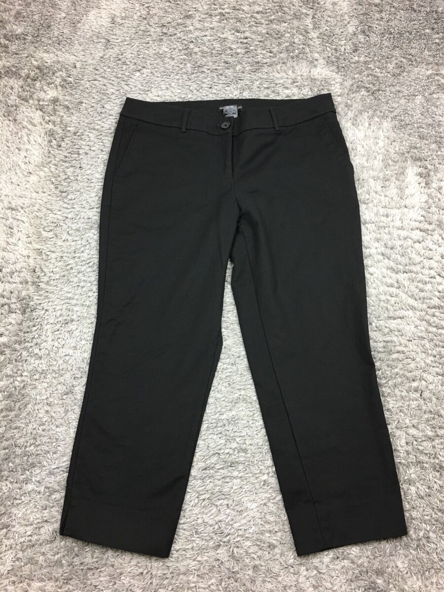 Hilary Radley Capri Pants Womens Size 10 Black Cropped Cotton Straight