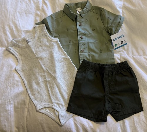 Carter's Boys 3-Piece Set, 12m, Short, Button Up, Bodysuit
