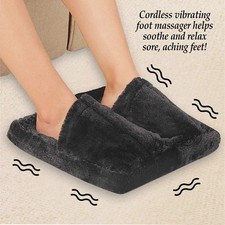 Collections Etc Plush Cordless Foot Massager, Portable Pillow for Feet, Cushion,