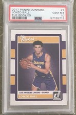 2017 Panini Donruss The Rookies Lonzo Ball #2 RC Lakers Bulls Cavs PSA 10 GEM MT