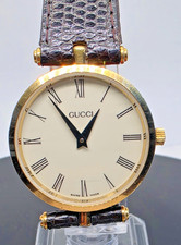 Vintage Gucci 2000M 14k Gold Plating Sherry Line Watch COA With New LED Gift Box