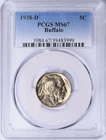 1938-D Buffalo Nickel : PCGS MS67
