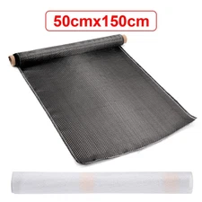 59'' x 20'' Real Carbon Fiber Fabric Cloth Roll 3k 200gsm 2x2 Twill Weave Black