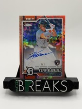 Marketplace image: 2026 Topps Chrome LogoFractor Kevin McGonigle Rose Gold 1/1 Rookie Auto Tigers