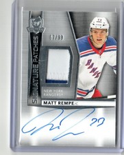 2024-25 Upper Deck The Cup Matt Rempe Signature Patches RC Auto #/99 Rangers