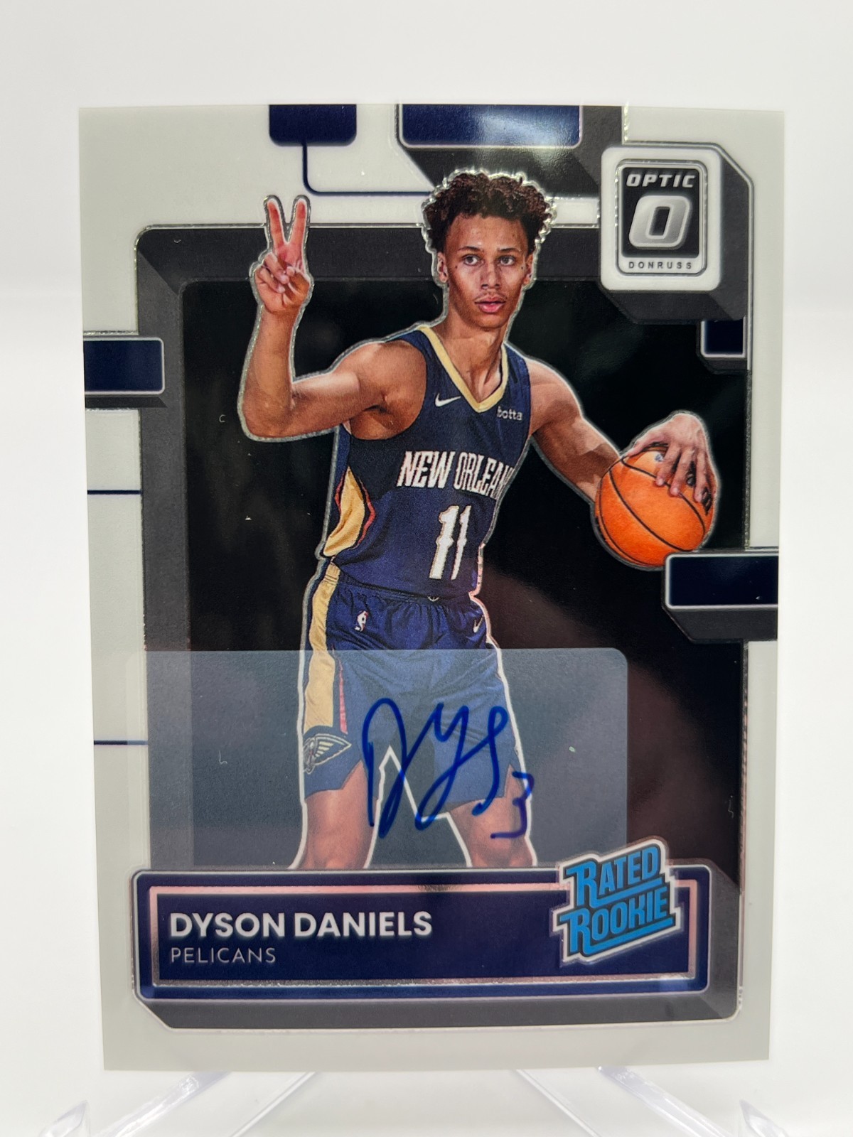 2022-23 PANINI DONRUSS OPTIC DYSON DANIELS RATED ROOKIE AUTO NO. 250 PELICANS