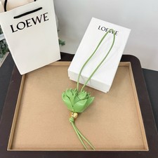 Luxury Leather Succulent Bag Charm Green Plant Keyring Cute Purse Pendant