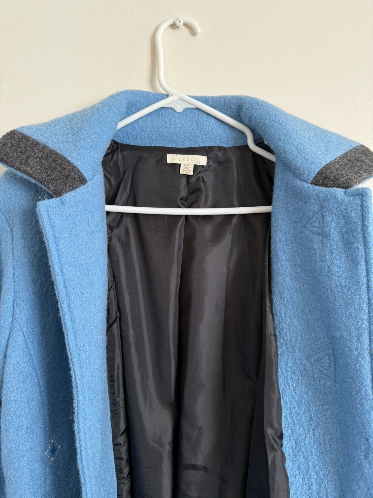 Vtg Carson Blue Wool Toggle Closure Embroidered L… - image 10