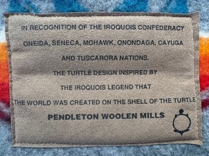 Pendleton Beaver State Heritage Collection Iroquois Turtle Creation Wool Blanket