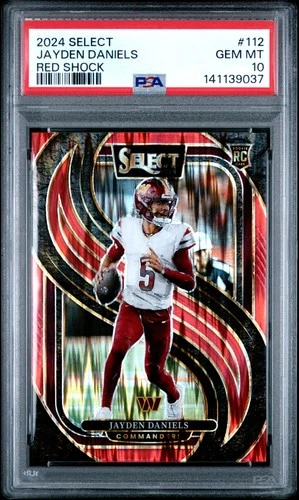 Jayden Daniels 2024 Panini Select #112 Red Shock PSA 10 #/249 RC Gem