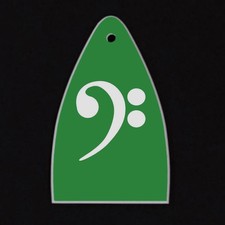 GUITAR TRUSS ROD COVER - Engraved Etch Paul Reed Smith PRS USA - BASS CLEF GREEN