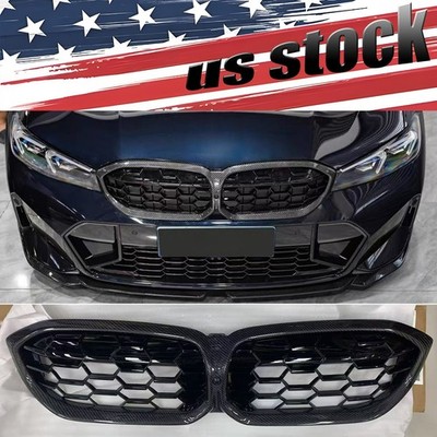 Carbon Fiber Front Kidney Mesh Grille Black For BMW 3 Series G20 330i LCI 23-26