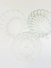 vintage clear glass bowls seashell, pinwheel and star no chips or cracks