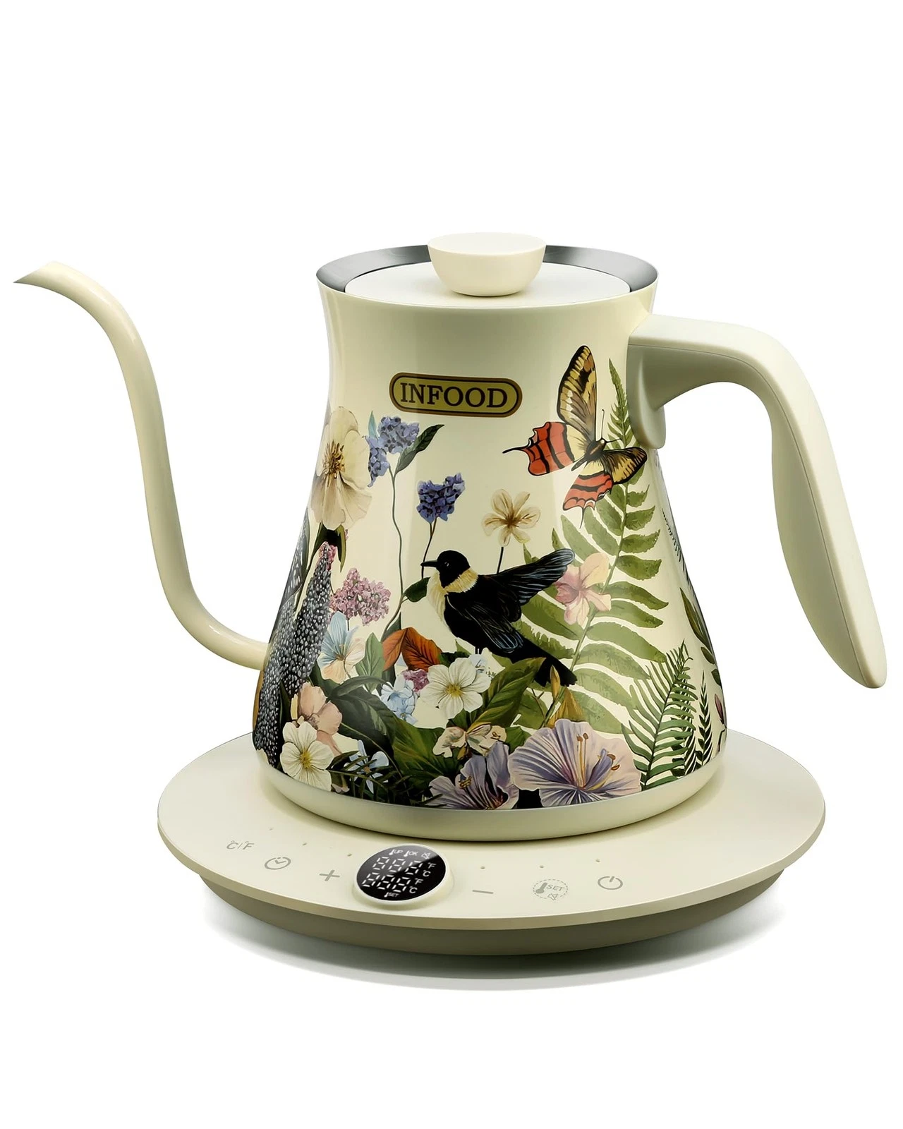 0.8L Gooseneck Kettle, Precise Temperature Control for Pour Over Coffee & Tea...