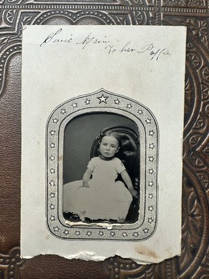 Cute ID'd Girl Sick with WHOOPING COUGH 1867 Tintype Photo Connecticut
