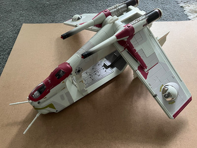 COMPLETE Republic Gunship Star Wars Attack of The Clones 2002 Hasbro AOTC 3.75