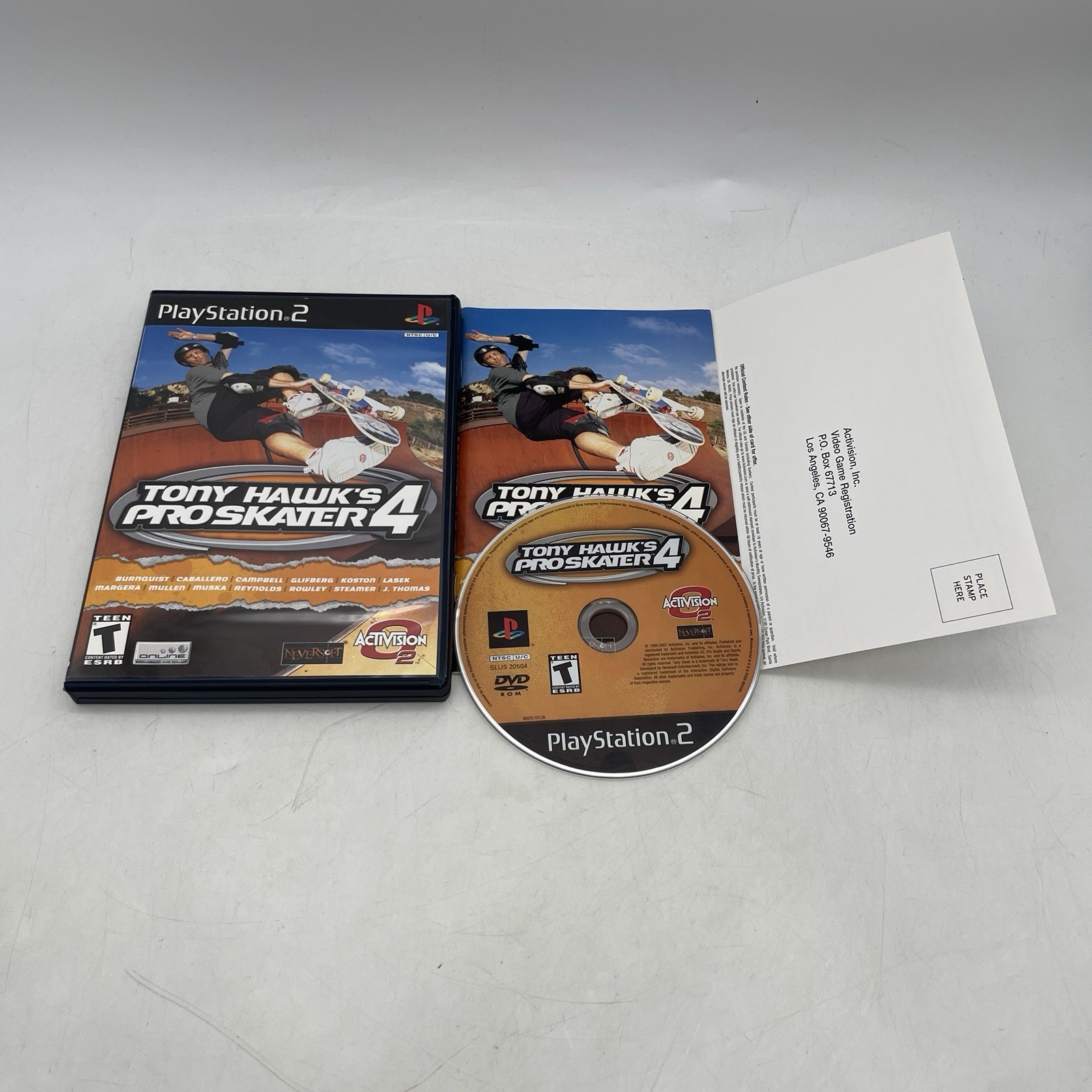 Tony Hawk's Pro Skater 4 PS2 PlayStation 2 Complete CIB + Reg card Tested