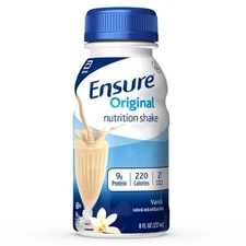 Ensure Original Nutrition Shake Vanilla, 8 fl oz, 24 Ct – Meal Replacement Drink