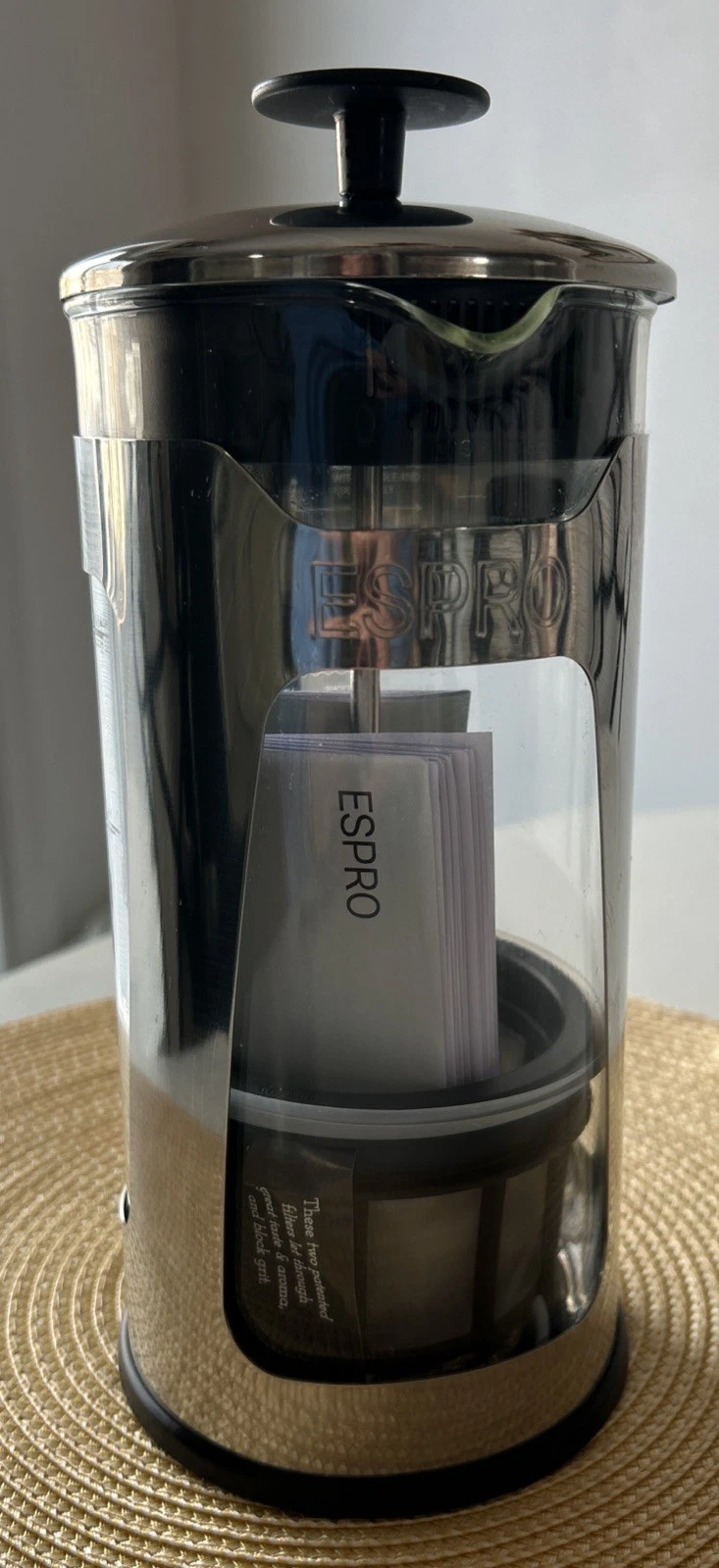 ESPRO P5 French Press Coffee Maker Borosilicate Glass 32oz Double Filters