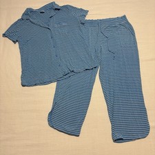 SOMA Blue Striped Pajama Set  Medium