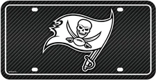 Tampa Bay Buccaneers Metal Auto Tag License Plate, Carbon Fiber Design, 6x12...