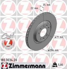 2x ZIMMERMANN Coat Z Bremsscheiben Hinten für OPEL Zafira Life (K0) 294mm