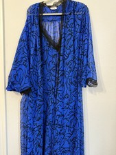 Vintage Luxor Ann 2- piece peignoir set royal blue rare size Medium