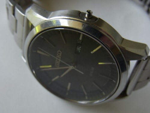 ¡BASURA! SEIKO SOLAR V158-0AM0 CUARZO RESISTENTE AL AGUA PARA HOMBRE. ¡SIN CORONA! ¡BASURA! - Imagen 4 de 11