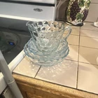 4-piece lot of vintage Anchor Hocking Sapphire Blue Bubble glass. Includes