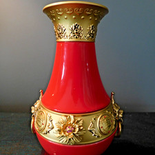 红色中国古董花瓶| eBay