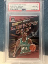 2023-24 Panini Donruss Optic Brandon Miller RC Lights Out Red #33/99 PSA 10