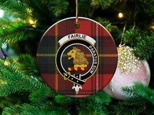 Fairlie Clan Scottish Tartan Crest Ceramic Ornament