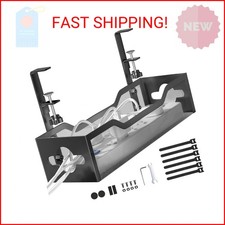 Under Desk Cable Management Tray No Drill, Metal Mesh Cable Management Under Des