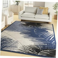  Home Aloha Indoor/Outdoor Navy 5'3" x 7'3" Area Rug, Easy Clean, Non 