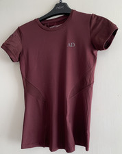 AZTEC DIAMOND EQUESTRIAN MAROON BASE LAYER RIDING  TOP EXTRA SMALL EX CONDTION