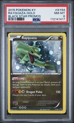 2015 POKEMON XY BLACK STAR PROMO RAYQUAZA #XY64 PSA 8 NEAR MINT ARITA
