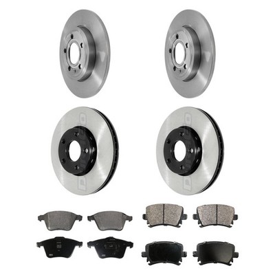 For Audi A4 Quattro 05-06 Brake Kit Electrophoretic Coated Plain Front & Rear