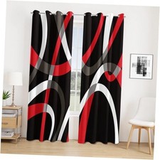 Black and Red Blackout Curtains for Bedroom 52"W x 84"L Pack of 2 P1-red