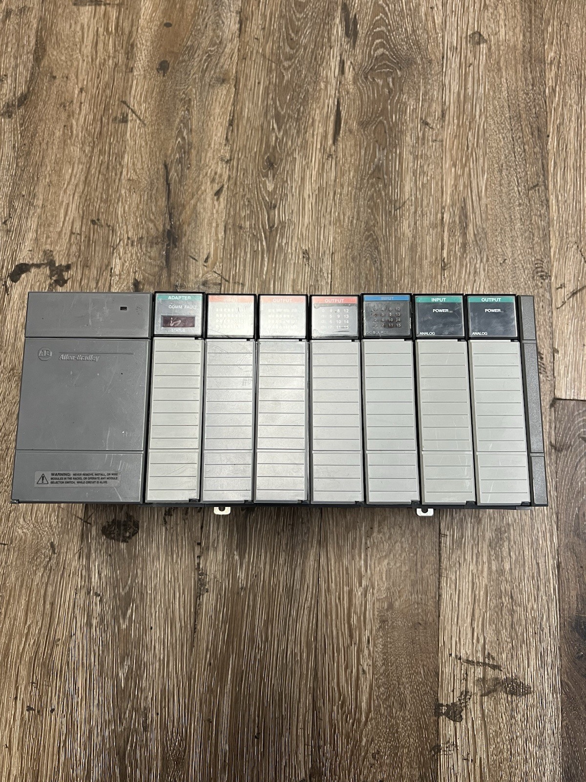Allen Bradley SLC 500 1746-A7 7-Slot PLC Rack 1746-P2 I/O Modules Complete