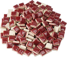 Ceramic Small Square Mosaic Tiles, 300g/200 Pieces Ceramic Tiles for Mosaics, Gl