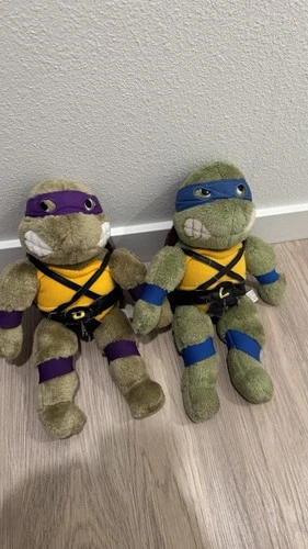 VINTAGE 1989 PLAYMATES TEENAGE MUTANT NINJA TURTLE plush lot of 2