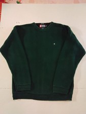 VTG Chaps Ralph Lauren Cable Knit Crew Neck Fisherman Sweater Green Men's Large
