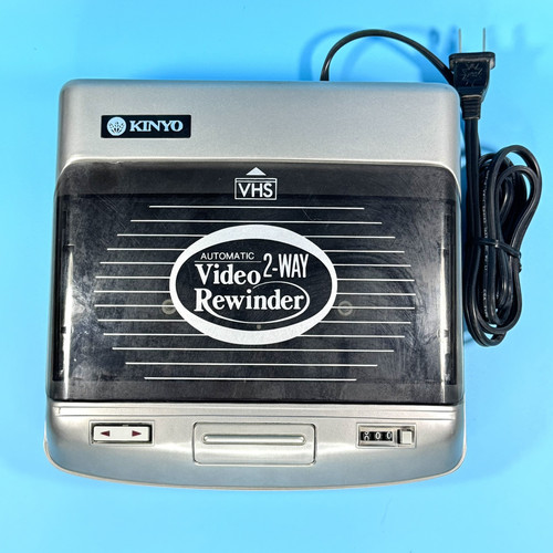 Kinyo VHS Rewinder 2-Way Automatic Video Tape Fast Forward Rewind Gray Tested