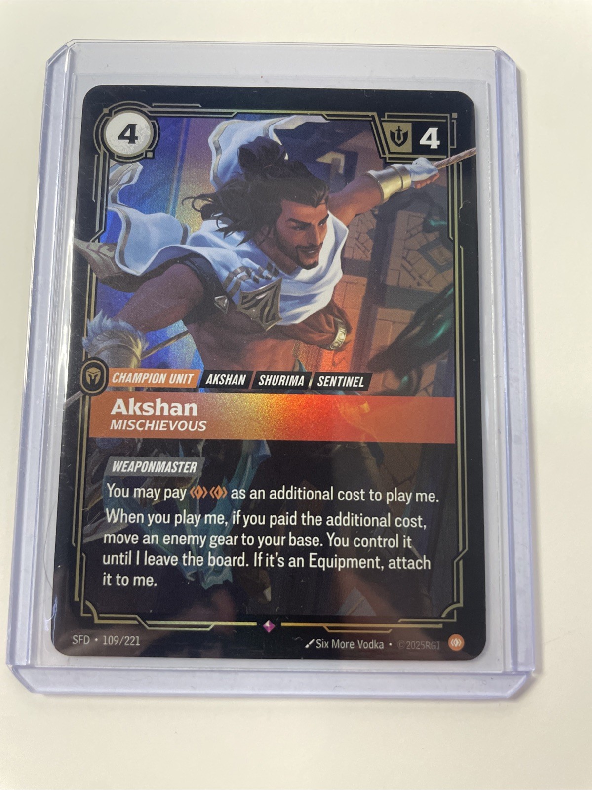 Akshan 109/221 Foil Spiritforged Riftbound TCG NM Pack Fresh