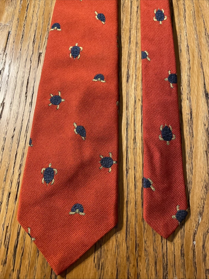 Vintage 60s 70s EUC Bert Pulitzer Polyester Wide Tie Turtles Mod Disco USA - Image 4 of 4
