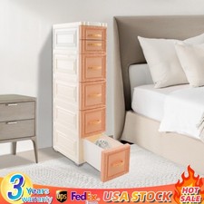 5-Tiers Narrow Slim Storage Drawers Cabinet Bathroom Organizer Storage Cabinet