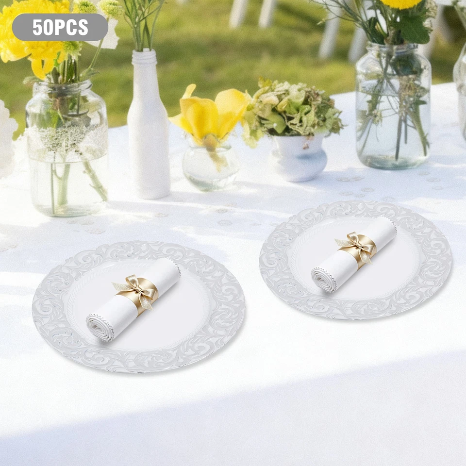 50 peças placas carregador antigas, pratos carregador, prato decorativo para jantar de mesa - Imagem 2 de 4