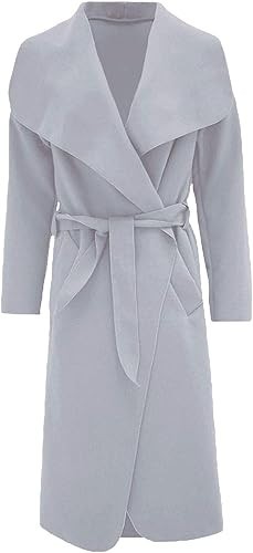 Womens Italian Long Trench Coat Open Front Duster Maxi Longline Jacket CasualFit - Picture 27 of 70