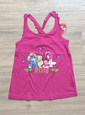 Filly Pferdchen Pferd T-Shirt Shirt Trägershirt Top Mädchen pink 128 - 134 NEU